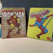 Spider Man Wall Marvel Comics Tin Metal Sign Iron Man 16”-12.5”