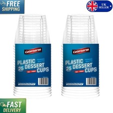 50 Pcs Crystal Clear Heavy-Duty Plastic Dessert Cups - 5oz Tumblers for Events