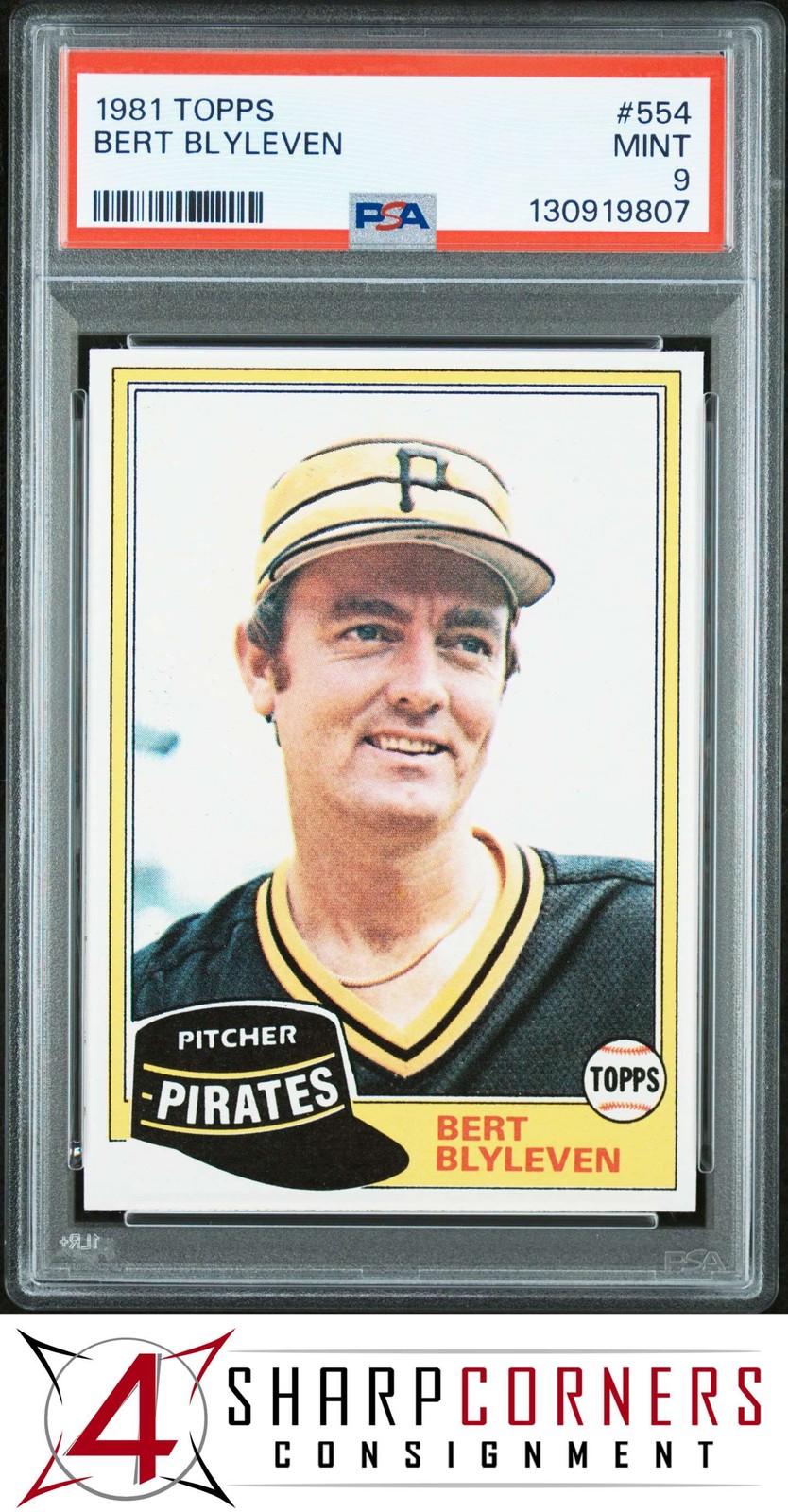 1981 TOPPS #554 BERT BLYLEVEN PIRATES HOF PSA 9