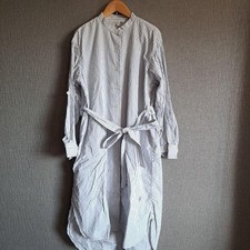 ♡ UNIQLO JW Anderson Collaboration Shirt Dress Collarless Stripe Blue-White