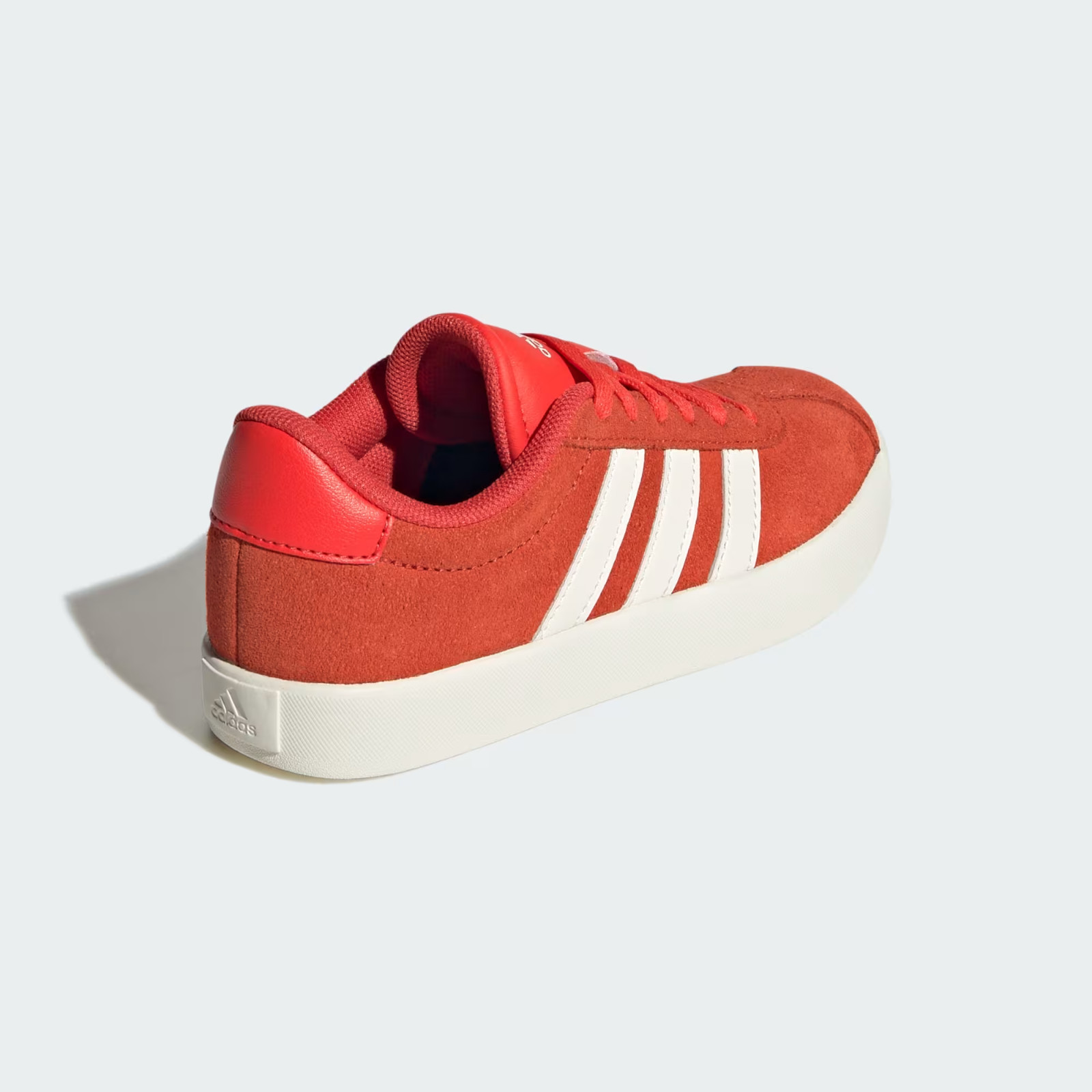 Adidas VL Court 3.0 K donna taglia 5UK rosso brillante tomaia scamosciata bassa JH8724 foto 6
