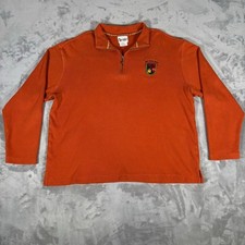 Walt Disney World Crest Quarter-Zip Pullover XL Orange Mickey Vintage Style