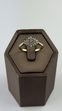 Diamond 9k Gold Ring , Vintage And Hallmarked , Natural Diamonds