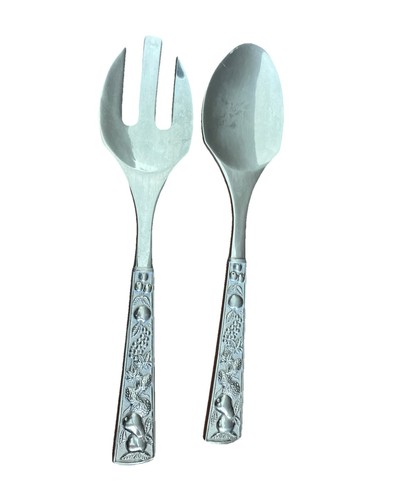 Set insalata in acciaio inox LENOX FRUIT PATTERN - forchetta grande e cucchiaio PESANTE - Foto 6 di 9