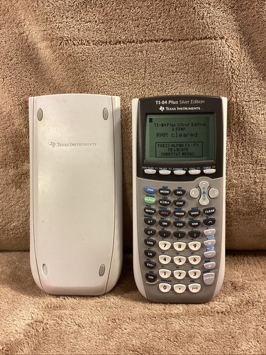 Texas Instruments TI-84 Plus Silver Edition Graphing Calculator Grey W/ Cover