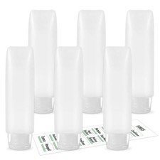 Guokoo 6 Pcs 1 oz Travel Size Toiletries Refillable Bottles, As kown