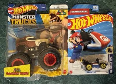 BRAND NEW HOT WHEELS MONSTER TRUCKS DONKEY KONG SUPER MARIO MARIOKART CAR LOT !!