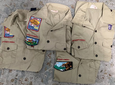 4 Extra Large Short Sleeve Uniform Shirts with Patches, plus extra items