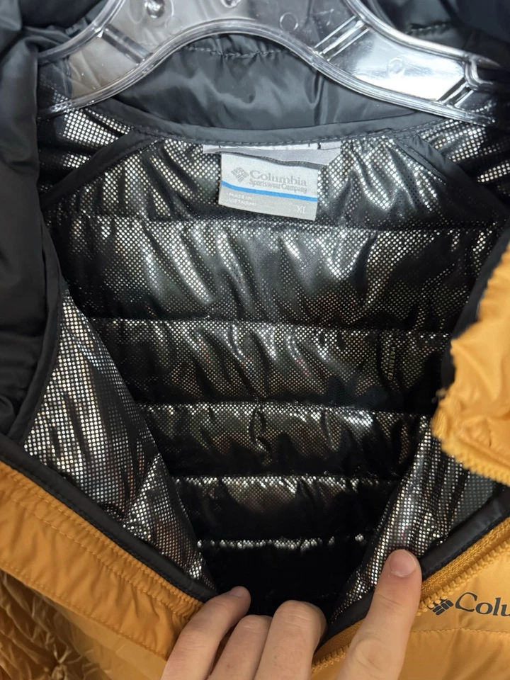 Columbia Men's White Out II Omni-Heat Insulated Puffer Jacket Yellow Size XL - Image 3 of 4