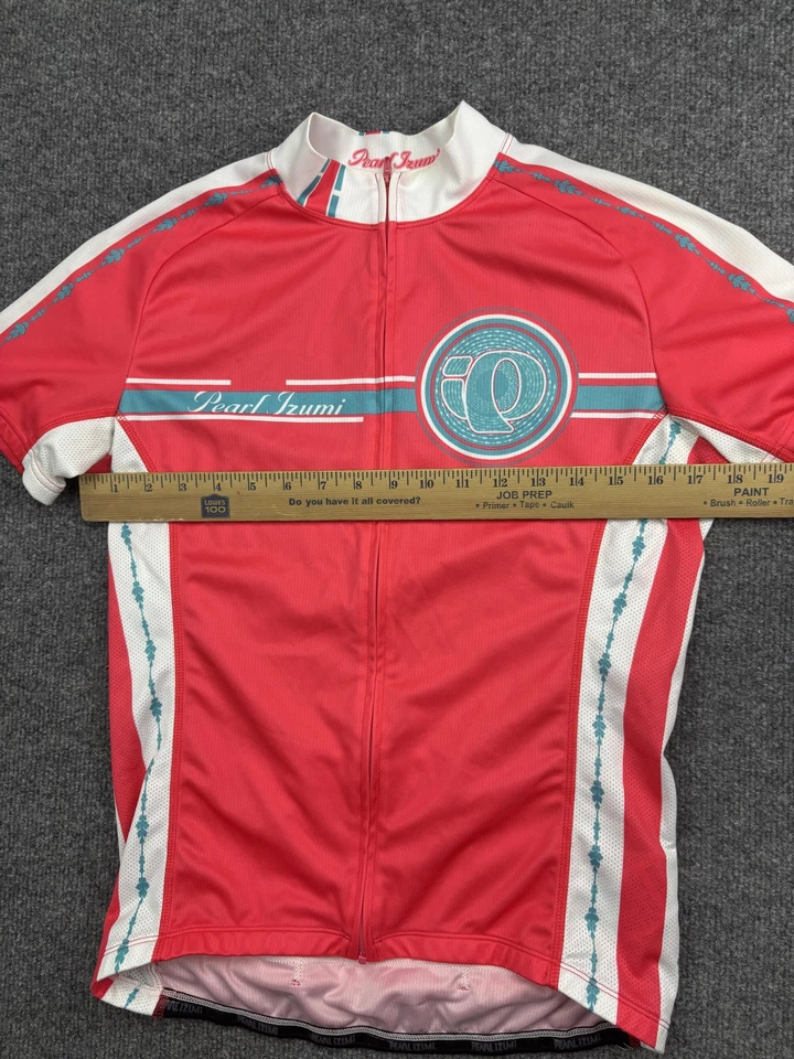 Pearl Izumi Shirt Womens Medium Red Cycling Jersey Short Sleeve Zip Pockets - Image 3 of 4