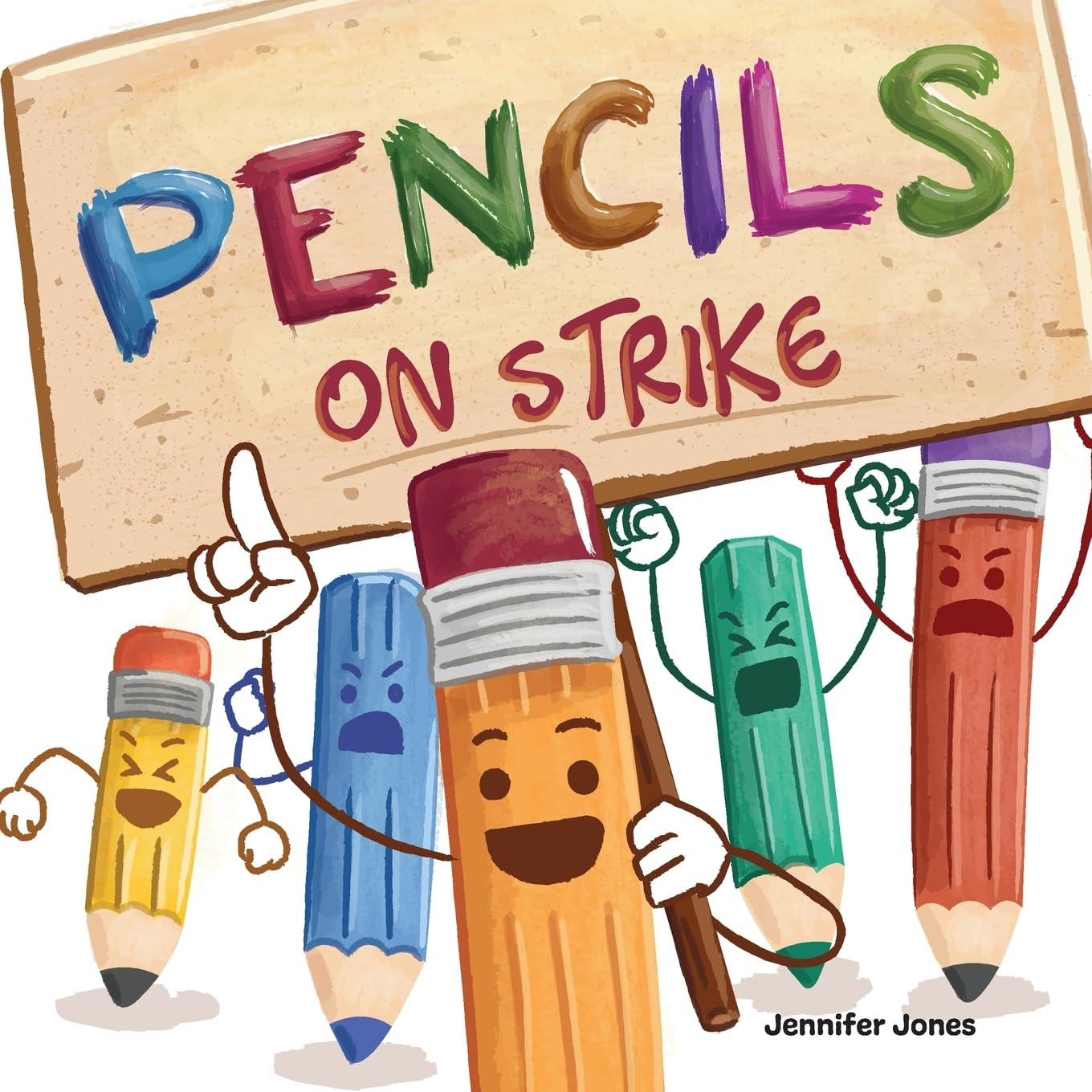 Pencils on Strike: a Funny, Rhyming, Read Aloud Kid'S Book for Preschool, Kinder-image