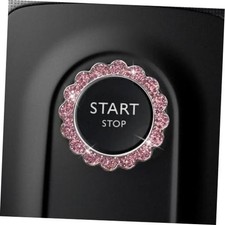 Bling Flower Car Engine Start Stop Decoration Ring, Crystal Rhinestone Pink