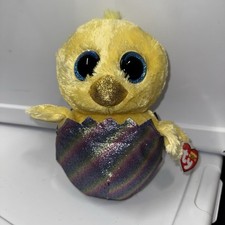 Ty Beanie Boos Plush Yellow Chick Rainbow Glitter Eggshell 9” Megg Easter Spring