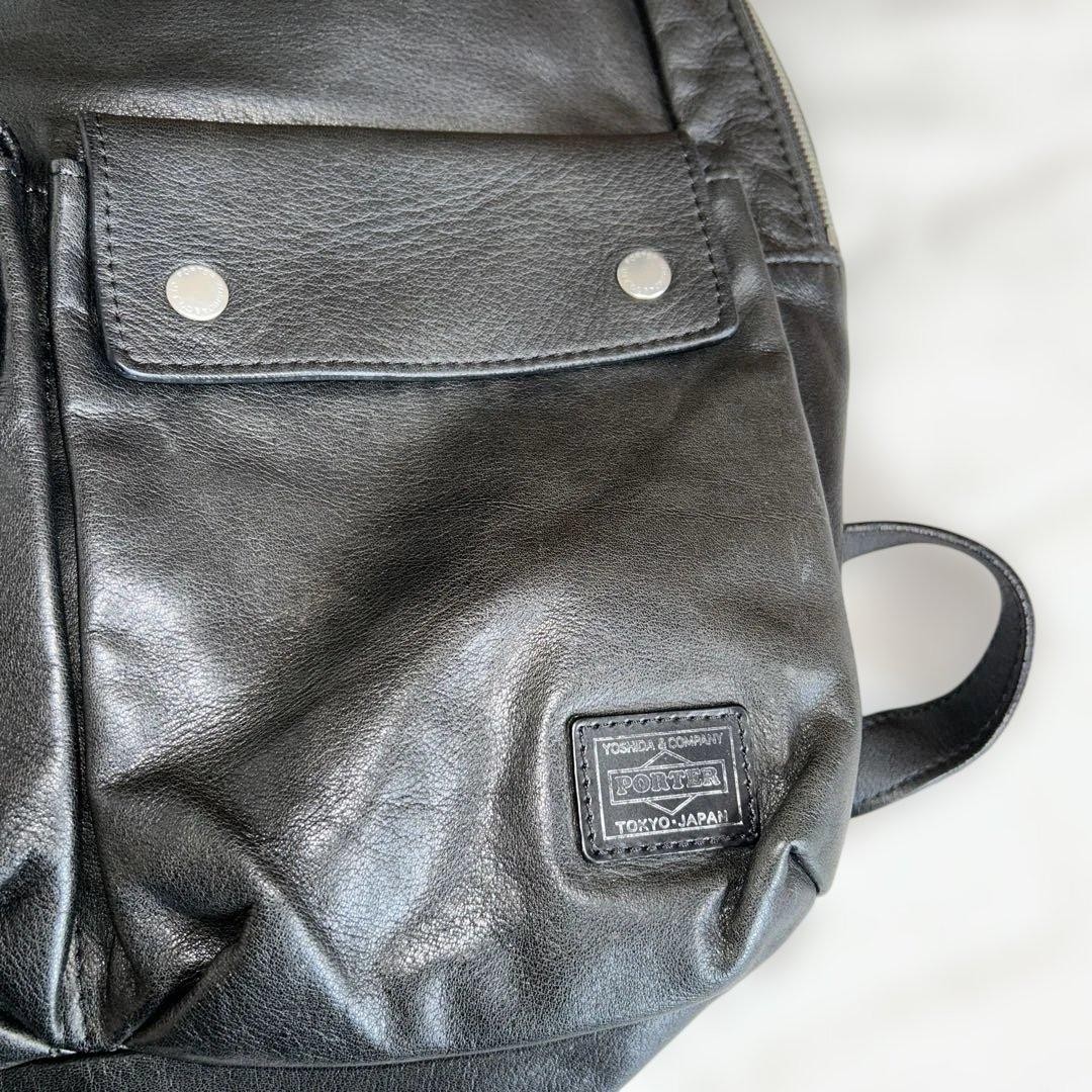 Porter leather backpack black - image 3