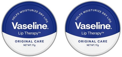 Vaseline Lip Tins Original Care, With Vitamin E To Hydrate 17gm Pack of 2