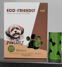 Poop Bags for Dogs, Biodegradable, Green, 270 bags, 18 rolls/box