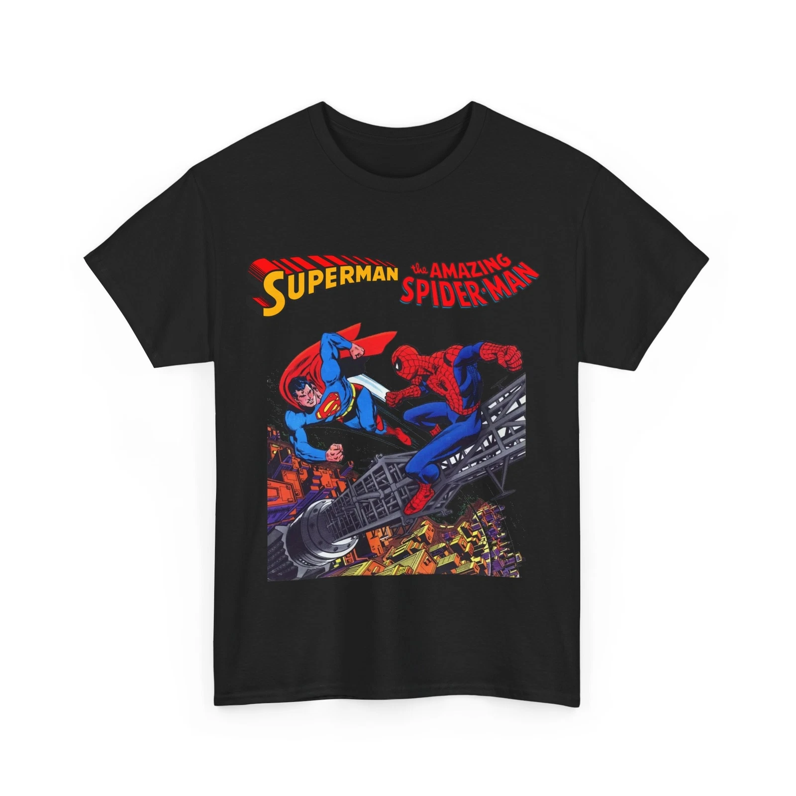 Superman & Amazing Spider-Man T-Shirt - DC/Marvel Comics Crossover - 1970s