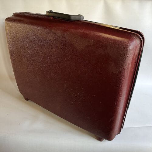 Samsonite Hard Shell Suitcase Burgundy Vintage Mid Century Retro (no key) - Afbeelding 1 van 23