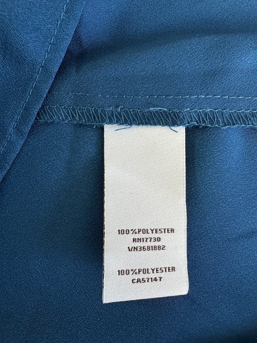 Liz Lange Maternity Blouse Sz L Blue 3/4 Sleeve Top - Picture 12 of 14