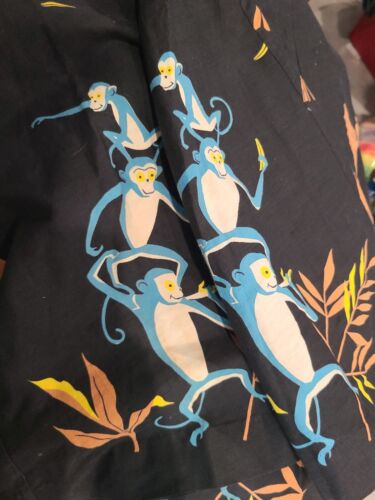 Vintage Full Circle Skirt, Monkeys Novelty Print Panel Skirt Large 30" W Retro - Picture 21 of 22