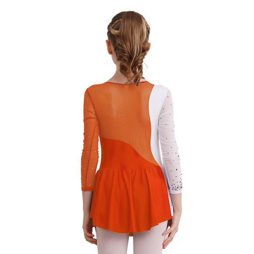 Kids Girls Leotard Rhinestone Dance Dress Ice Roller Gymnastics Skating Outfit - Picture 86 of 98