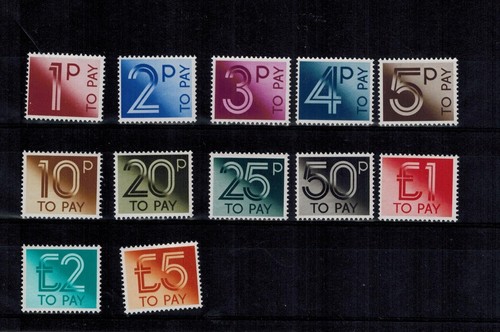 GB D90 - D101 1982 PORTO FÄLLIG VOLLSET BRIEFMARKEN 12 WERTE POSTFRISCH