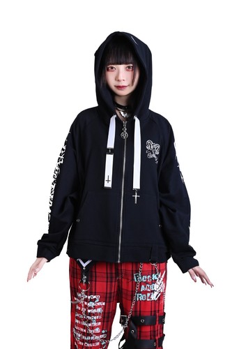 Eita collab tenshi kawaii punk Sabbatic ram ear tag hooded track jacket JJ4072 - Bild 9 von 24