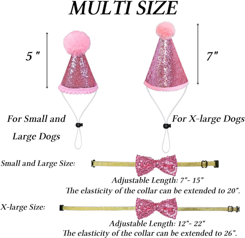Dog Birthday Party Supplies, Multi Sizes Dog Birthday Hat with Numbers Bandana B - Picture 5 of 7