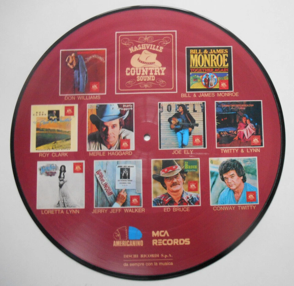 NASHVILLE COUNTRY SOUND Picture Disc Italy Import LP (1985) Joe Ely/Loretta Lynn - Image 4 of 4