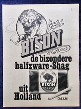 Bison Tabak, originale Werbung aus 1976     ...der lange Halfzware shag