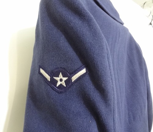 USAF Air Force 35 L Blue Wool Overcoat Uniform Airman Pembroke Vietnam 1970s - Picture 4 of 8
