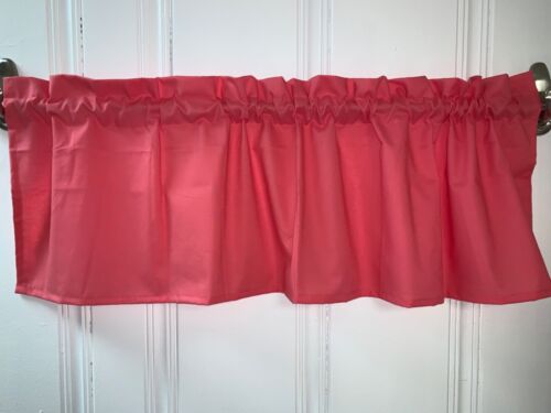 Solid Coral Valance or Curtain Panel window treatment RV basement Bedroom - Picture 3 of 3