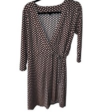 Ann Taylor Dress Womens Sz 8 True Wrap geometric career academia balletcore
