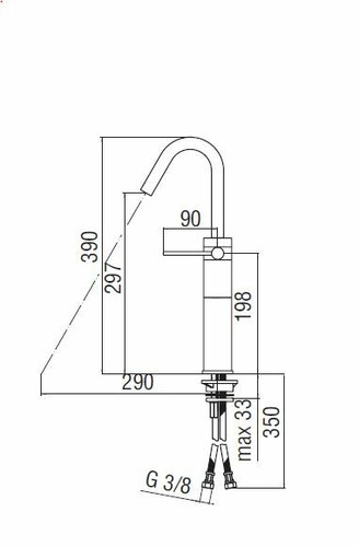 Miscelatore lavabo design alto rubinetto lavabo qualità rivenditore - Foto 2 di 2
