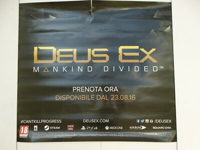 Poster 70X80 Cm Deus Ex MANKIND Divided Originale Offizielle Anzeige