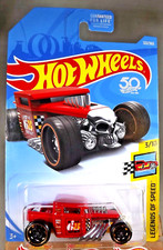 2018 Hot Wheels #122 Legends of Speed 3/10 BONE SHAKER Red w/Black DD8 Spokes