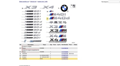 BMW X3 G01 X4 G02 M40d Rear badge logo trunk emblem 51148072701  