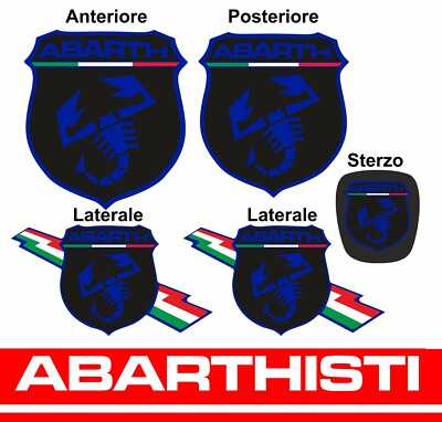ABARTH KIT seat covers stickers 500 595 695 competition BLACK-BLUE PODIUM