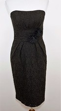 New DAVID'S BRIDAL Women's 6 - Black Strapless Crochet Lace Dress FORMAL DRESS
