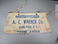 Vintage A.C. WARNER CO Weyerhaeuser Glens Falls, NY Two Pocket Canvas Apron