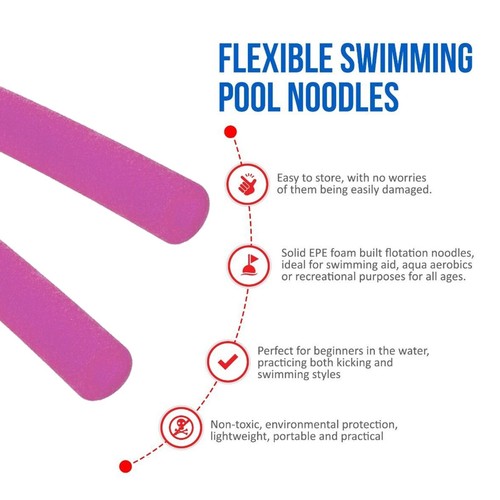 Swimming Pool Noodle 2 x Float Aid Woggle Logs Noodles Water Flexible Wet Tub UK - Picture 2 of 9