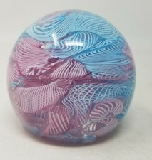 MURANO La Fenice Vetreria Blown Glass Paperweight Italy 2.5" Inches Tall