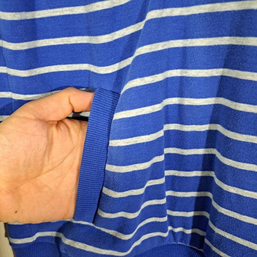 Banana Republic Womens Sweatshirt Size XS Blue White Striped Henley With Pocket - Picture 8 of 13