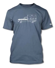 Peugeot 403 1955 - 1966 Pickup T-Shirt - Men - Side View - French Classic Car