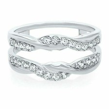 0.50 CT White Round Cut CZ Wedding Curve Band Style Ring In 925 Sterling Silver