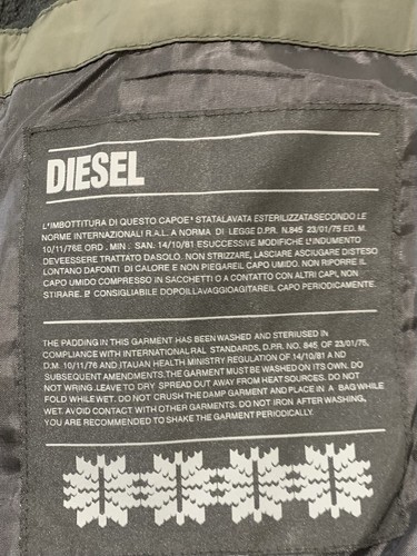 Girls Kids Olive Green DIESEL Puffer Coat Jacket Size 6 - 第 4/7 張圖片
