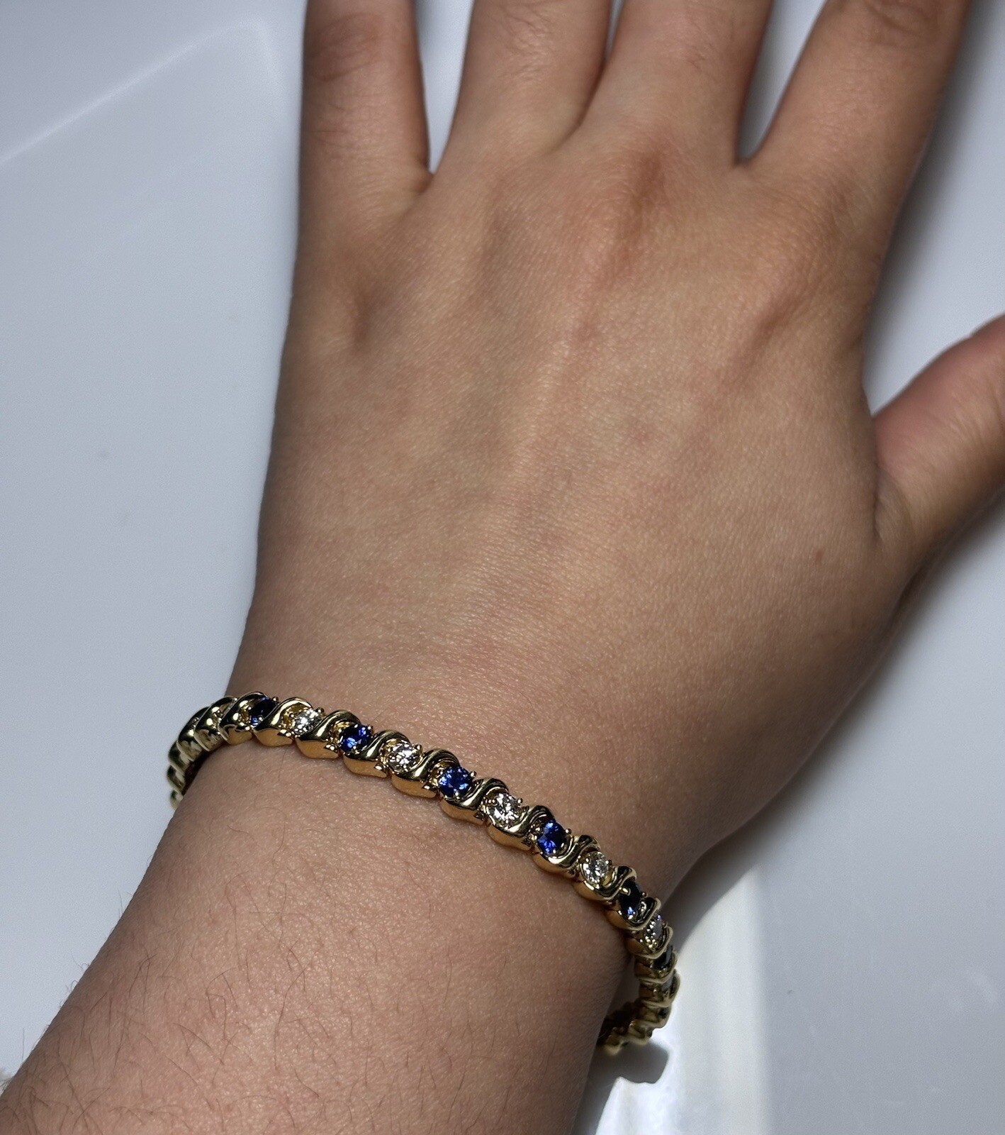 18k Yellow Gold Sapphire & Diamond Kurt Wayne Bra… - image 1