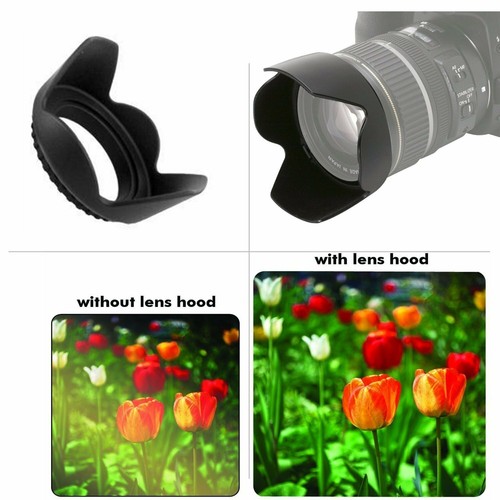UV Filter Lens Hood for Canon EOS 4000D 3000D 2000D 1500D 1300D 90D 18-55mm Lens - Picture 5 of 6