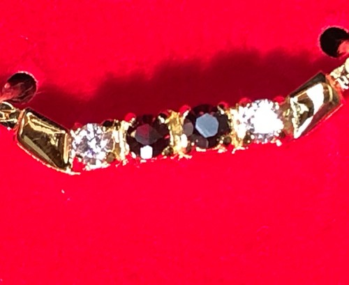 NOS VTG 70s Necklace/Ring Set w/Hard Case~Gold Cubic Zirconia Garnet Stones 9.5 - Picture 6 of 12