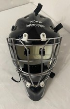 MASQUE/CASQUE DE HOCKEY DE RUE NOIR R24 PRO ROAD WARRIOR CAGE EN MÉTAL CHROMÉ D'OCCASION